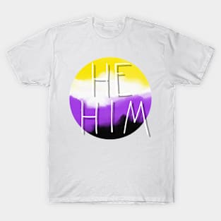 He/Him Nonbinary Flag T-Shirt